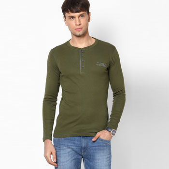 Solid Olive Henley T-Shirt