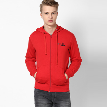 Solid Red Sweat Jacket