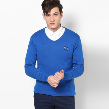 Blue V Neck Sweater